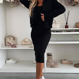 Manon | Conjunto de vestido midi con cárdigan